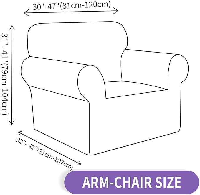 ZNSAYOTX Super Stretch Chair Slipcover Universal Sofa Chair Covers for Living Room Dogs Pet Furniture Protector Spandex Armchair Slipcovers with Anti Slip Foam Sticks (Wine Red, Chair)