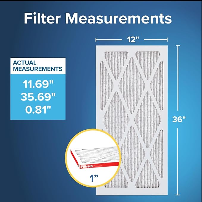 Filtrete 12x36x1 AC Furnace Air Filter, MERV 11, MPR 1000, Micro Allergen - Image 2