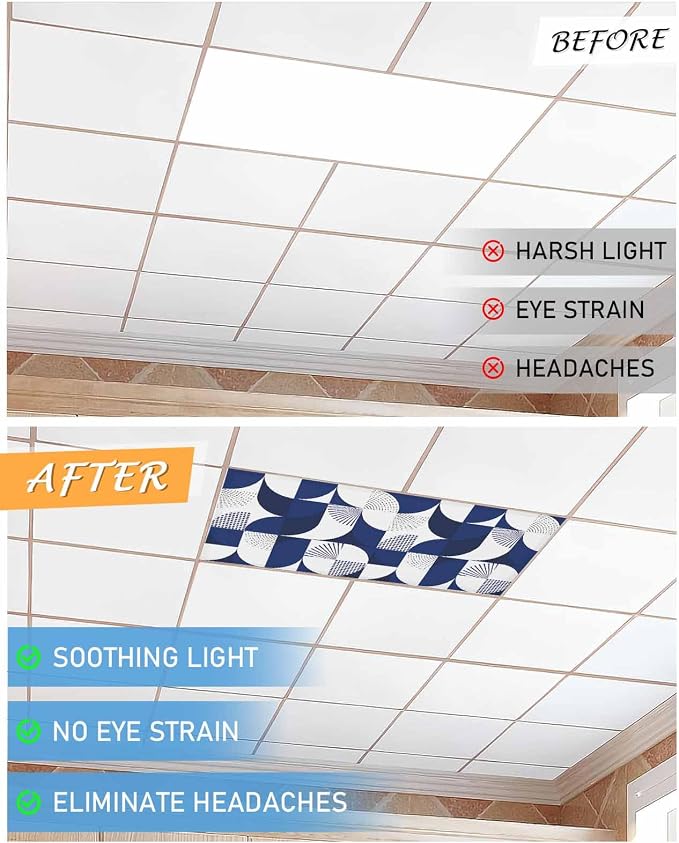 4 Pack Dark Blue Circular Fluorescent Light Covers - Image 7