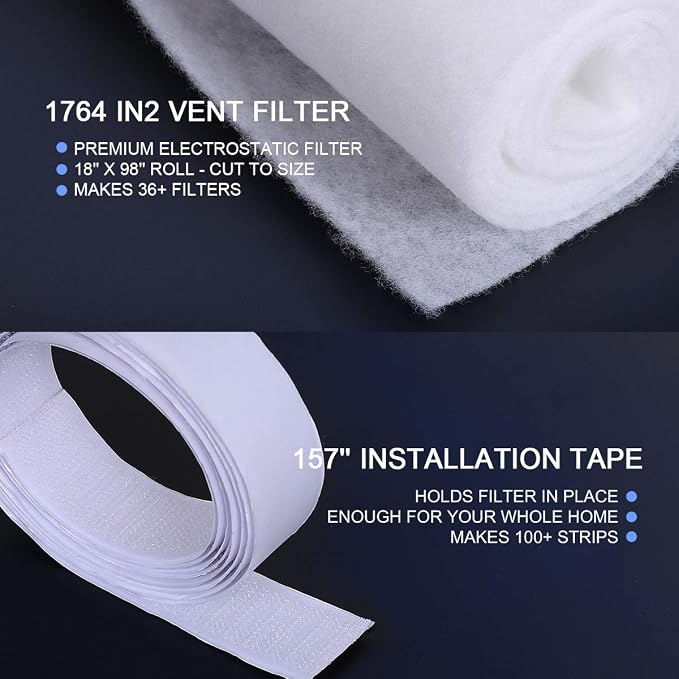 Lisol Complete Air Vent Filters Kit- 98‘’ x 18'' Electrostatic Media - Image 5