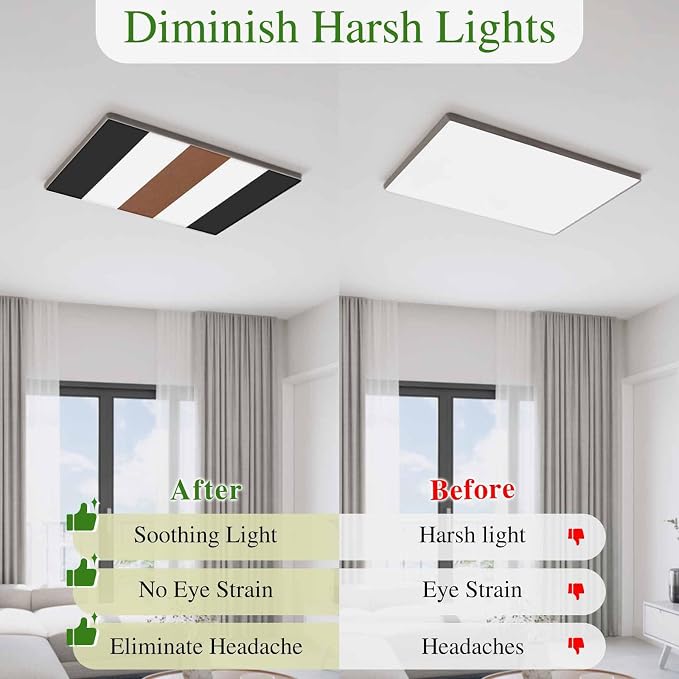 3 Pack Boho Black Fluorescent Light Covers, - Image 6