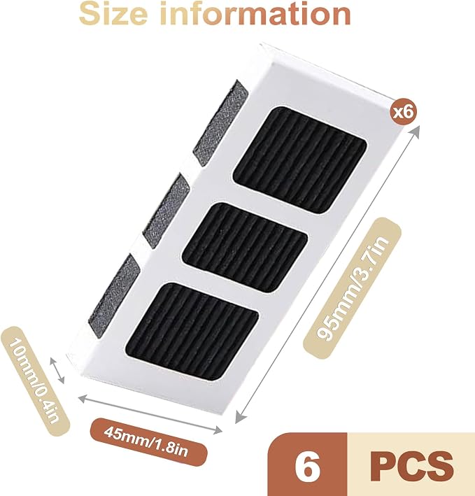 6 Pack Refrigerator Air Filter Replacement Compatible - Image 2