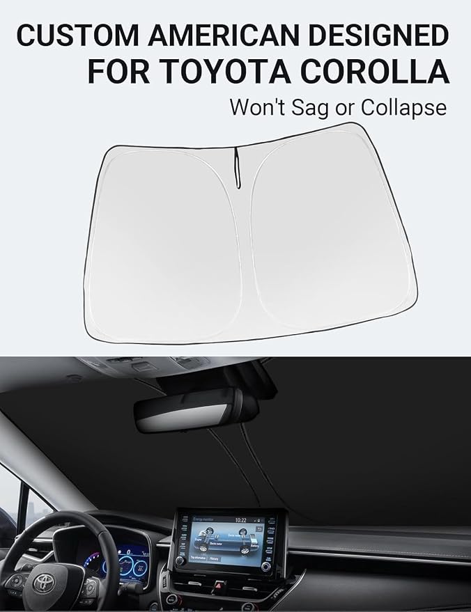 Proadsy 2026 Upgrade Windshield Sun Shade Custom Fit Toyota Corolla 2019-2025 - Image 2