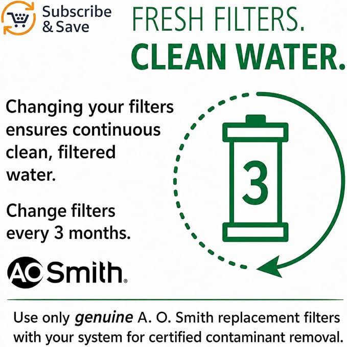 AO Smith 2.5"x10" 20 Micron Sediment Water Filter Replacement Cartridge - Image 5