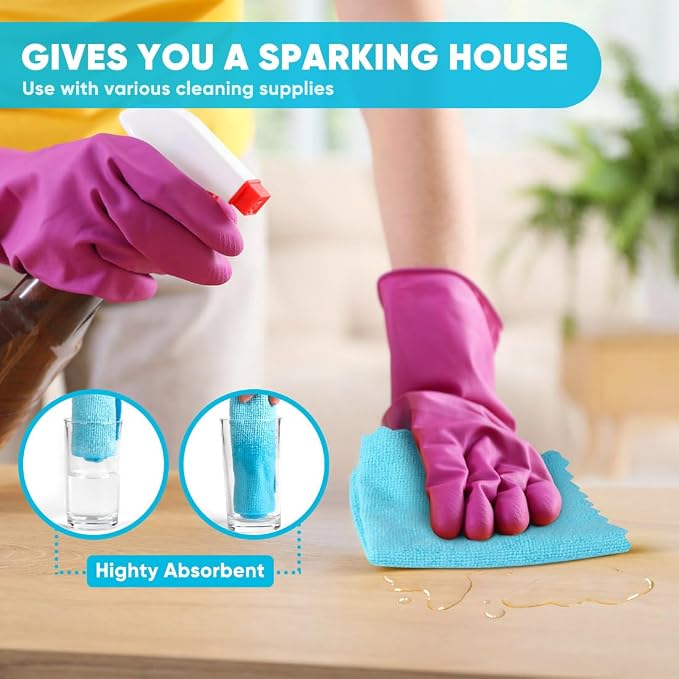Orighty Microfiber Cleaning Cloth, 24 Pack Highly Absorbent Cleaning Rags - Image 3