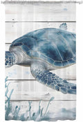 Sheer Curtains 108 Inches Long, Ocean Sea Turtle Semi Sheer Curtains Light by Unknown
