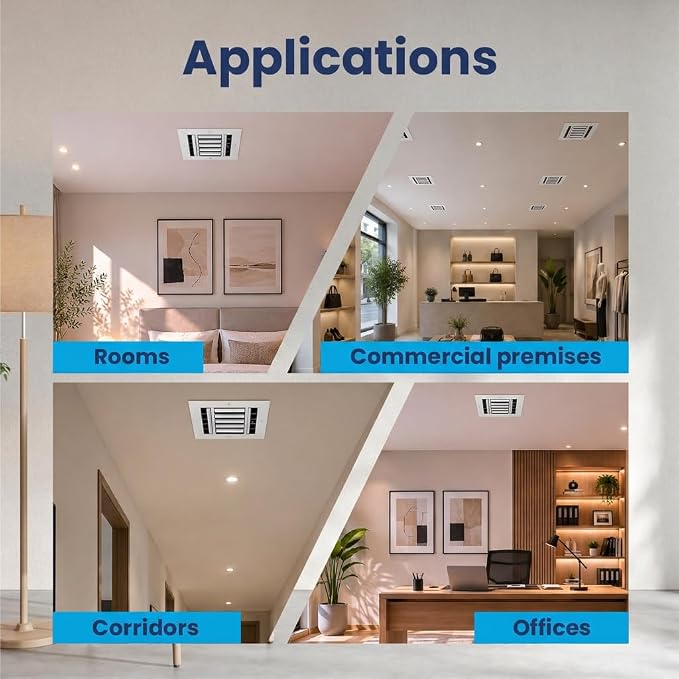 6x6 Aluminum HVAC Vent Cover Wall Ceiling Register 3-Way Air Flow Multi-Shutter - Image 5