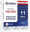 14x14x1 Air Filter 2 Pack MERV 11 MPR 1000 FPR 7- GoldBon AC Filter USA Design- by Unknown