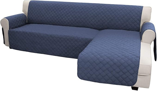 Easy-Going Sofa Slipcover L Shape Sofa Cover Sectional Couch Cover Furniture Protector Mat for Pets Dog Cat (Small,Dark Blue/Dark Blue)
