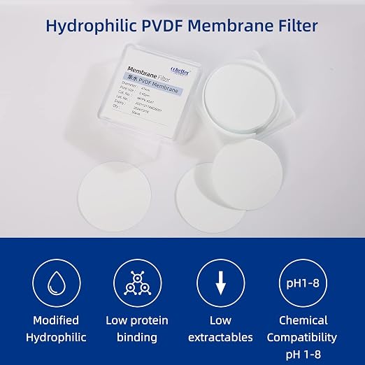 100 Pieces/Pack PVDF Disc Membrane Filters Hydrophilic 47mm Diameter 0.22µm - Image 3