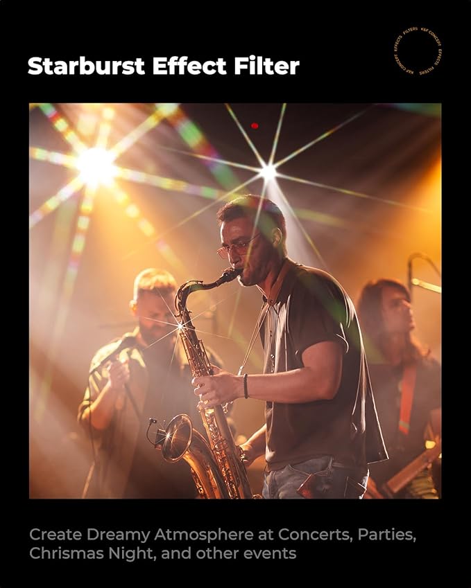 K&F CONCEPT 82mm Variable Star Filter Cross Screen Starburst Filter 4, 8 Points - Image 3