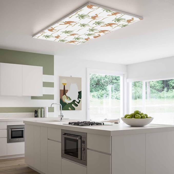 Fluorescent Light Covers for Drop Ceiling Abstract Brown Camels Palm-Trees - Image 2