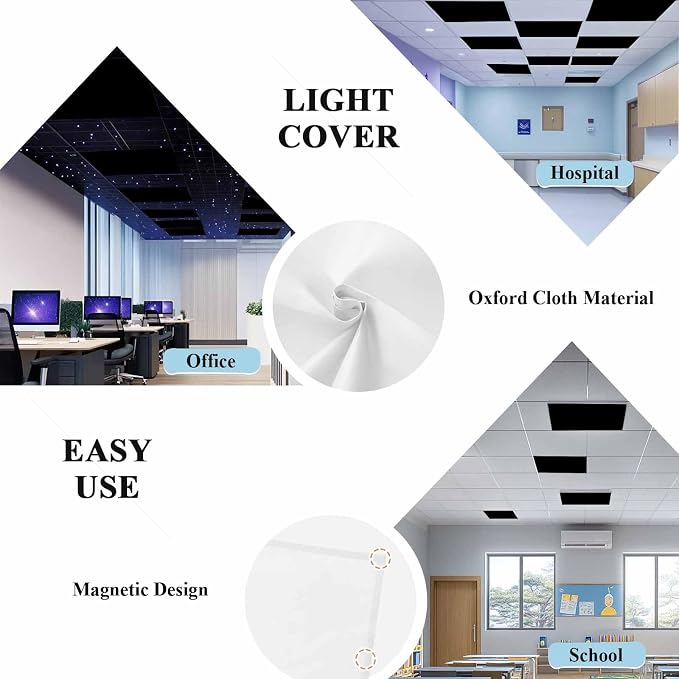 Magnetic Light Cover for Classroom Drop Ceiling, 4 Pack 4x2 Ft Fluorescent - Image 5