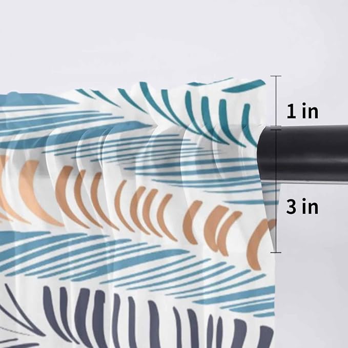 Abstract Stripes Sheer Valance Curtains - Image 7