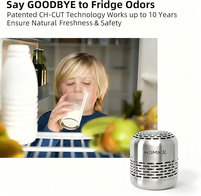 HOMIKE Refrigerator Deodorizer, Odor Eliminator, Last up to 10 Years - Image 2