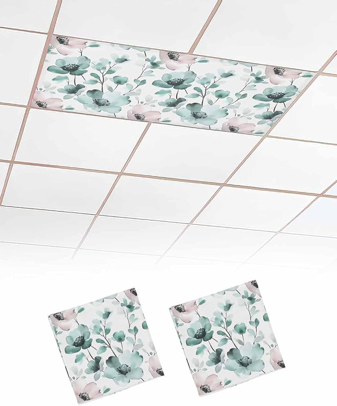 2 Pack Vintage Teal Fluorescent Light Covers by Unknown