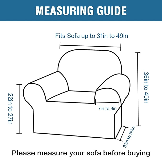 H.VERSAILTEX Stretch Velvet Armchair Cover Couch Covers 1 Cushion Chair Slipcover for Living Room Furniture Cover Crafted from Thick Comfy Rich Velour (Chair 31"-49", Camel)