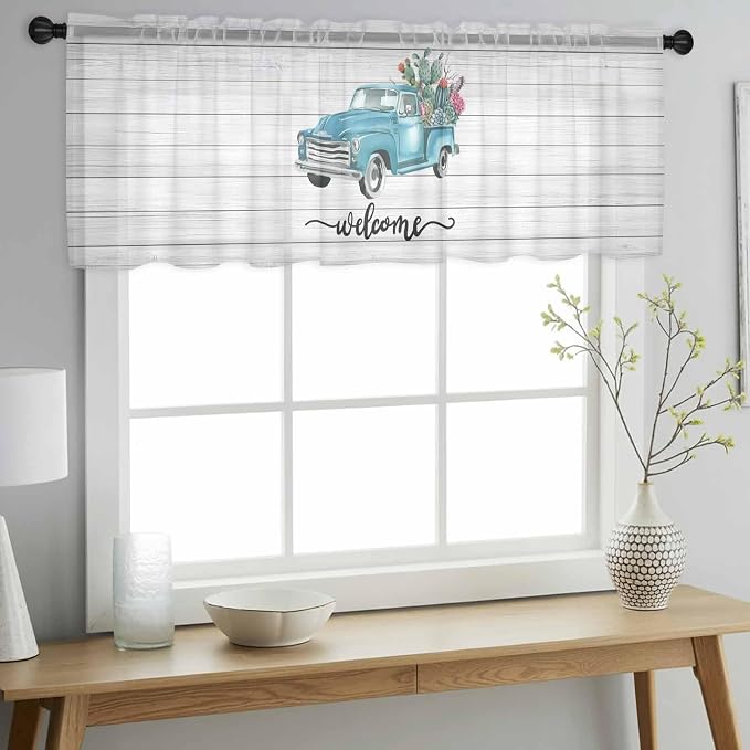 Welcome Sheer Valance Curtains, Summer Car - Image 3