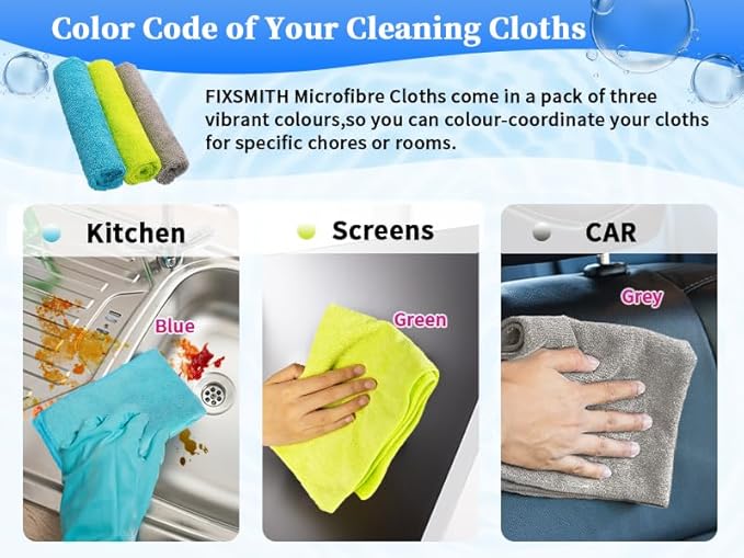 FIXSMITH Shop Towels-400 Pack, 12 x 16 in Microfiber Cleaning Cloth, Highly - Image 3