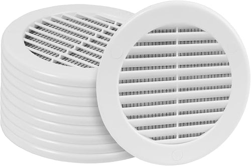 10-Pack 4" Round Air Vent Cover – White Plastic Soffit Air Vent Deflector by HVACOV
