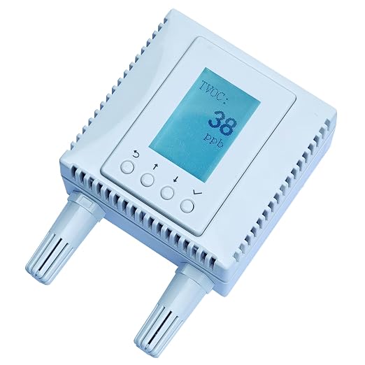 Indoor Air Quality Monitor, 4-in-1 Temperature Humidity CO2 TVOC Sensor by MONIGEAR