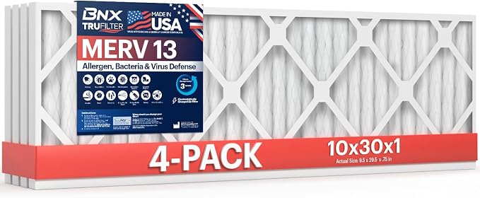 BNX TruFilter 10x30x1 Air Filter MERV 13 by BNX