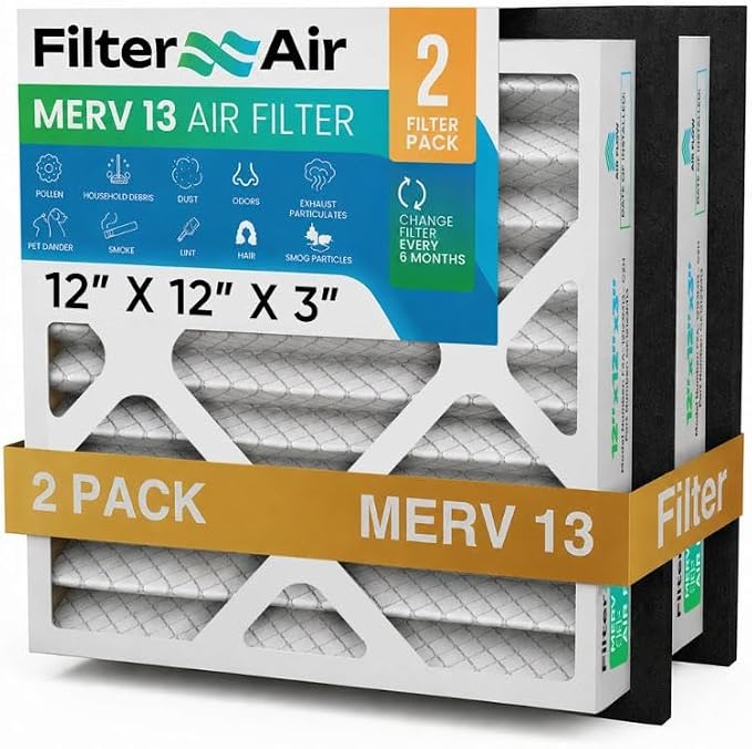 Filter X Air-12x12x3 MERV 13 Pleated Air filters by FilterXAir