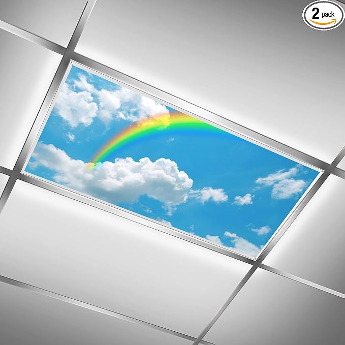 2PCS Fluorescent Light Covers for Classroom Ceiling Lights Magnetic Light Covers by Unknown