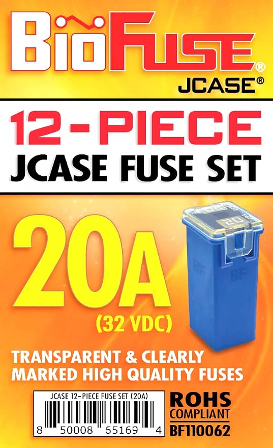 20A JCASE 12-Piece Cartridge Fuse Set. Fits Most: Nissan, and Ford - Image 7