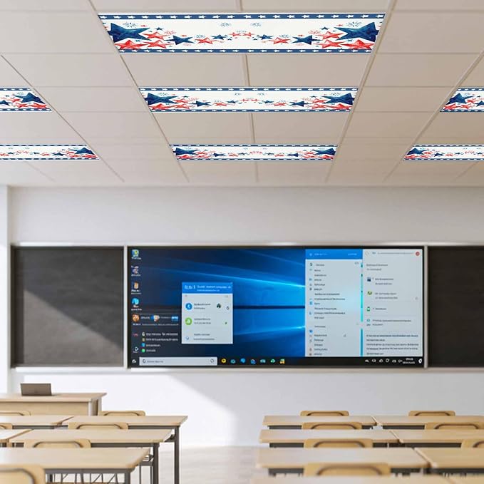 Independence Day Fluorescent Light Covers 3 Pack Five-Pointed Star Frame - Image 4