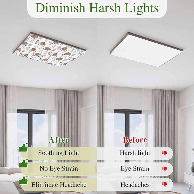 2 Pack Fluorescent Light Cover, Sand Camel Light Covers - Image 6