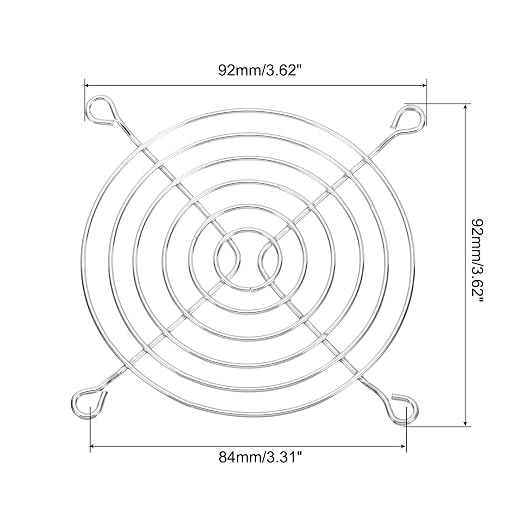 PATIKIL 92mm Fan Grill with Screws, 5 Pack Chrome Plated Iron Frame Ventilator - Image 2