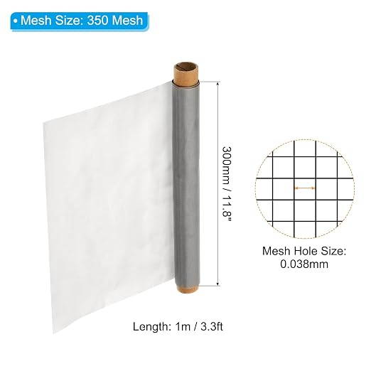 PATIKIL 304 Stainless Steel Wire Mesh Screen, 350 Mesh Woven Air Vent Filter - Image 2