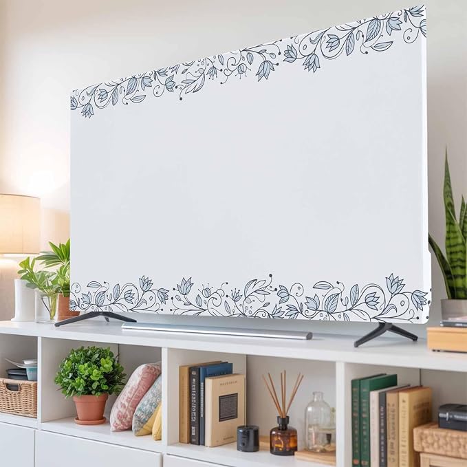 Ethnic Minimalist Garden Botanical Art Indoor TV Cover, Elastic TV Screen - Image 6