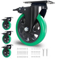 5 Inch Caster Wheels, Silent Polyurethane Castor Wheels by BZOLIHEU