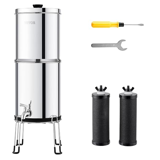 VEVOR Gravity-fed Water Filter System, 2.25G 304 Stainless-Steel Countertop by VEVOR