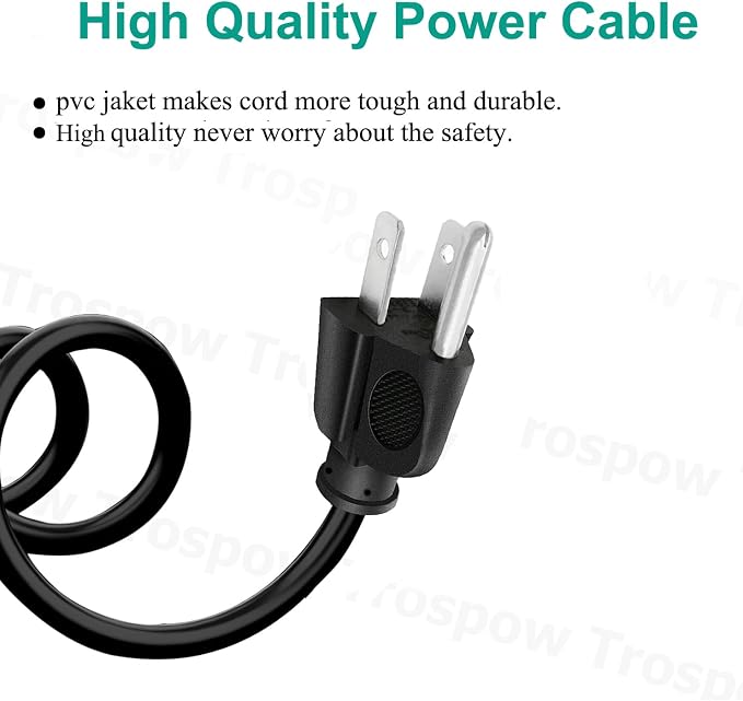 3 Pin Power Cord Replacement for Basvacsh 840S, hadlook CQ-48g Air Purifier AC - Image 4