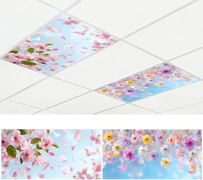 Fluorescent Light Covers-2 Pack 4 x 2 Feet Magnetic Ceiling Light Cover Room by BSFHH
