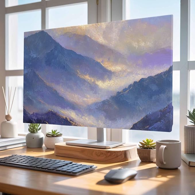 Vintage Mountain Oil Painting Art Indoor TV Cover, Elastic TV Screen Protector - Image 4