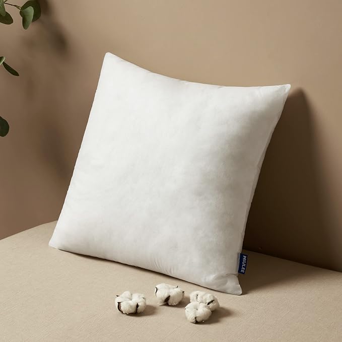 MIULEE Pillow Insert 12x12 Inch, Decorative Square Throw Pillow Inserts, Premium Fluffy Pillow Forms Sham Stuffer for Sofa Couch Living Room