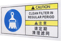 SHINEOFI Filter Cleaning Notice Label by Unknown
