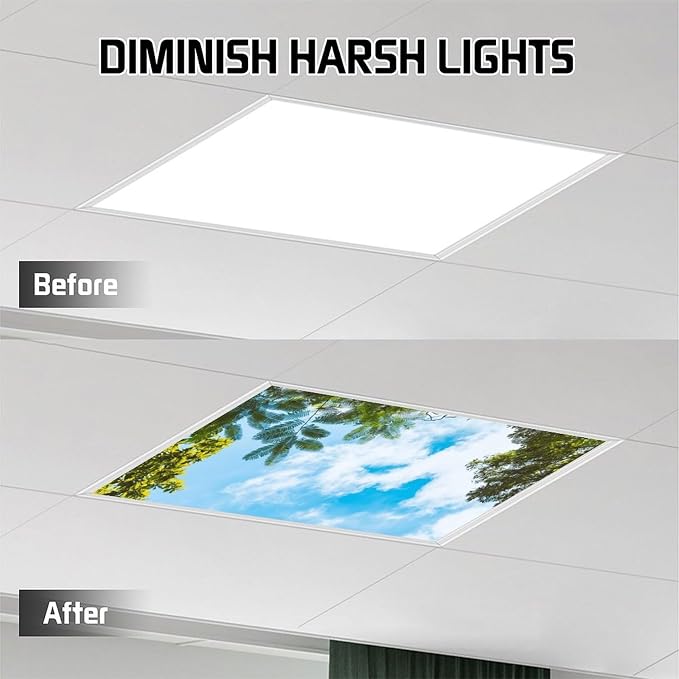 2PCS Fluorescent Light Covers for Classroom Ceiling Lights Magnetic Light Covers - Image 7