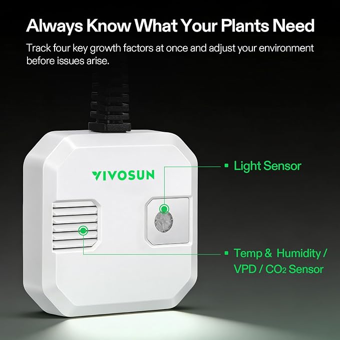 VIVOSUN 4-in-1 Sensor, Temperature and Humidity Monitoring - Image 4