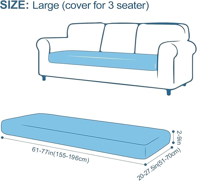 Smiry Printed Couch Cushion Covers, Stretch Soft Couch Covers for Sofa, Washable Non-Slip Sofa Slipcover Furniture Protector for Indoor and Outdoor (Large, Taupe)