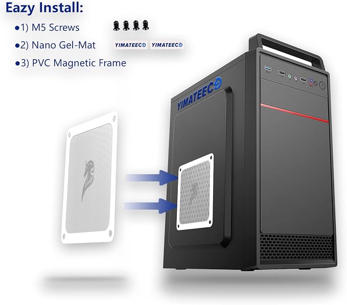 140mm Fan Filter PC Dust Filter Computer Fan Grills Dust Mesh Magnetic Frame PC - Image 3