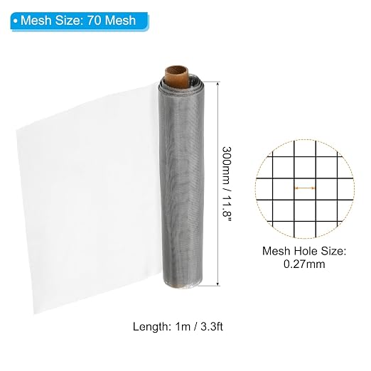 PATIKIL 304 Stainless Steel Wire Mesh Screen, 70 Mesh Woven Air Vent Filter - Image 2