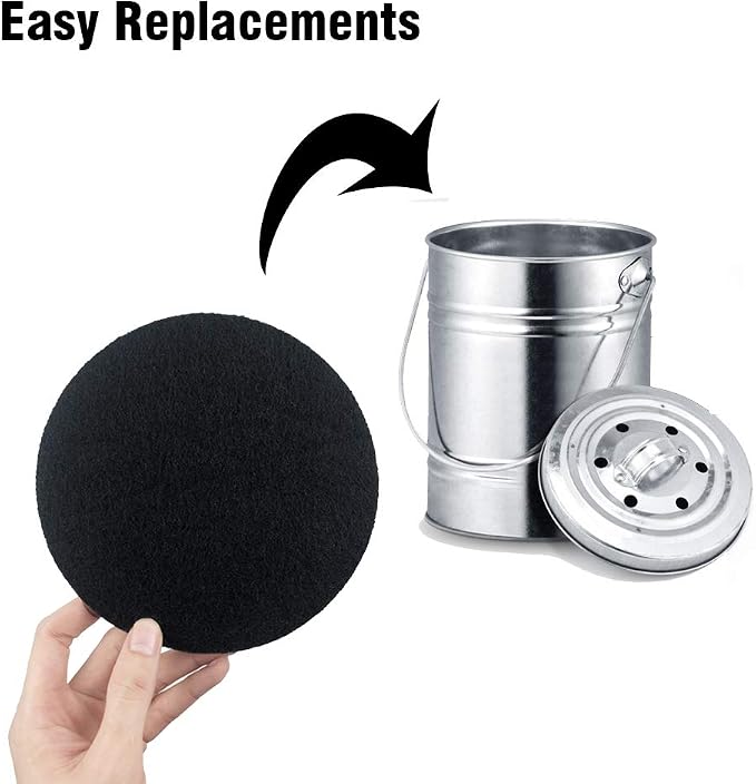 ddLUCK 6 Pack Kitchen Compost Bin Filter, Round Food Waste Bins Activated - Image 8