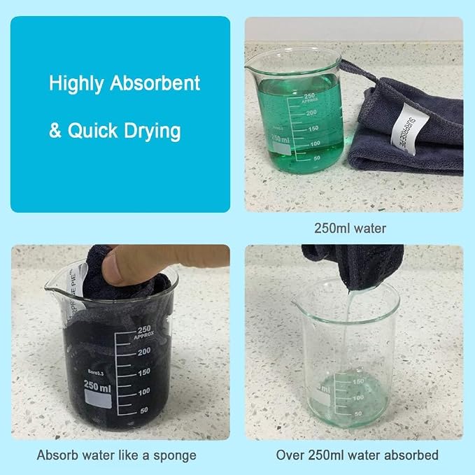 Microfiber Dish Cloth Kitchen Cleaning Rags Car Wash Drying Towel Rags High - Image 5