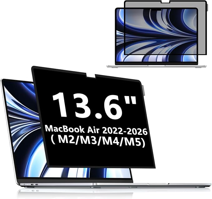 FILMEXT MacBook Air M2 13.6-inch Screen Protector, Privacy Shield, 2022 Release by FILMEXT