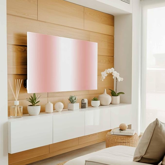 Coral Red White Gradient Indoor TV Cover, Elastic TV Screen Protector Modern - Image 2